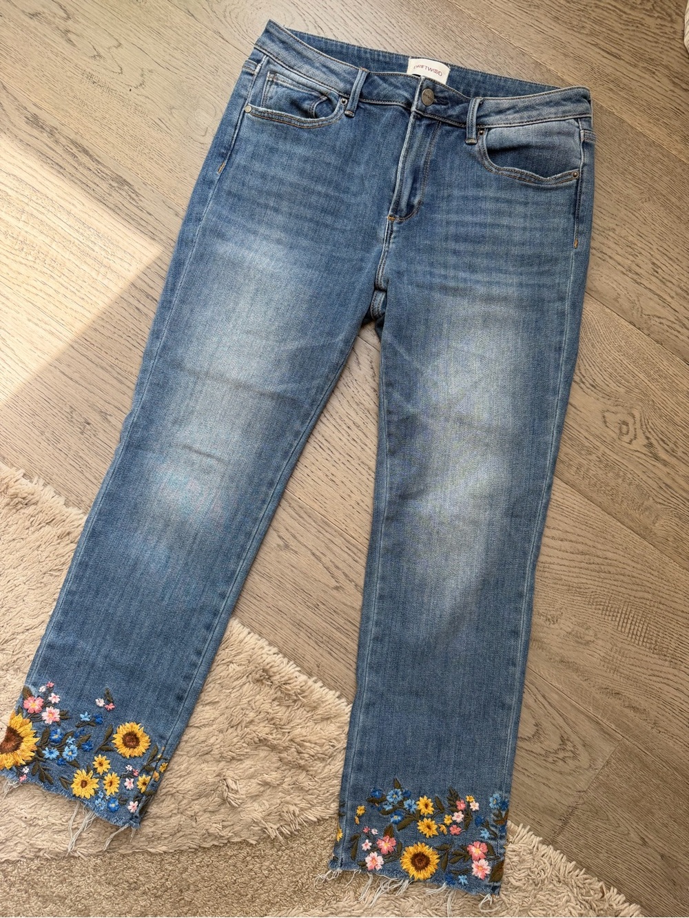 Driftwood Embroidered Hem Jeans
